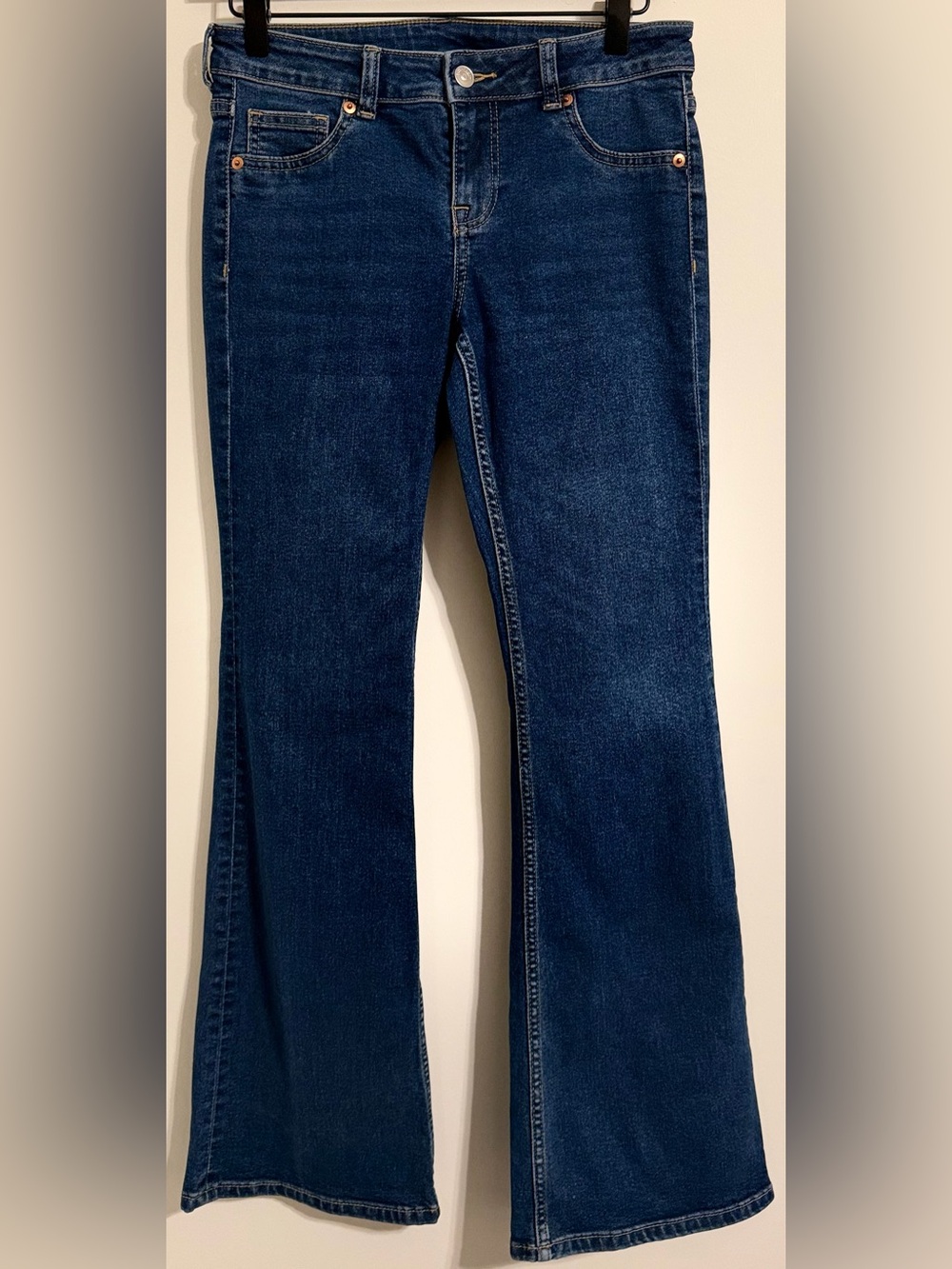 H&M Divided Flare Jeans Womens US 6 Dark Wash Mid Rise Stretch Denim Bootcut